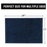 H.VERSAILTEX Navy Blue Bath Rug, Non-Slip Bath Mat 17x24