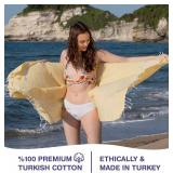 $55 Turkish Beach Towels, Pack of 6, 38x71, 100% Cotton, Yellow and GREEN