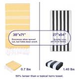 $55 Turkish Beach Towels, Pack of 6, 38x71, 100% Cotton, Yellow and GREEN