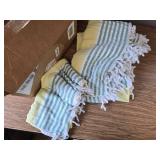 $55 Turkish Beach Towels, Pack of 6, 38x71, 100% Cotton, Yellow and GREEN