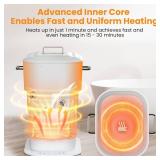 $60 Foldable Towel Warmer 27L, Auto Shut-Off, 3 Heat Levels, White