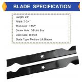(2 Pack) Replacement Mower Blades for Craftsman/Husqvarna 46  Deck