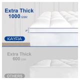 KAYFIA Mattress Topper, Extra Thick with 8-23 Deep Pocket, White