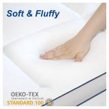 KAYFIA Mattress Topper, Extra Thick with 8-23 Deep Pocket, White
