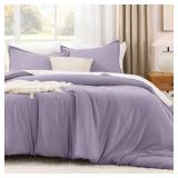 Litanika Grayish Lavender Purple Comforter Set Queen, 3-Piece
