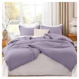 Litanika Grayish Lavender Purple Comforter Set Queen, 3-Piece