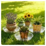 TITE 5-Pack Clear Plant Saucers, Drip Trays for Indoor/Outdoor