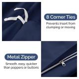 Navy Blue Duvet Cover Queen Size - Extra Soft & Lightweight