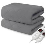 $59 Queen Heated Mattress Pad, Dual-Control, 8 Heat Settings, DarkGrey