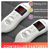 $59 Queen Heated Mattress Pad, Dual-Control, 8 Heat Settings, DarkGrey