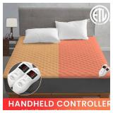 $59 Queen Heated Mattress Pad, Dual-Control, 8 Heat Settings, DarkGrey