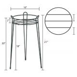 S1021B 21-Inch Basic Black Plant Stand S1021-B