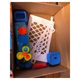 Toddler Basketball Hoop & Soccer Goal Toys for 1-3 Year Olds Blue