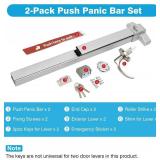 $183 IRONWALLS Panic Bars for Exit Doors 2-Pack, 27.5" Stainless Bar