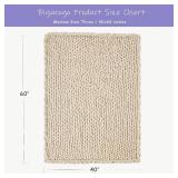 Bigacogo Chunky Knit Throw Blanket 40x60 in, Hand Knitted