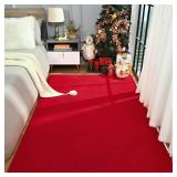 Amearea Modern Area Rug 4x6 ft Red Memory Foam, Non-Slip Indoor