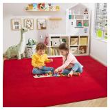 Amearea Modern Area Rug 4x6 ft Red Memory Foam, Non-Slip Indoor