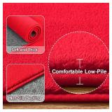 Amearea Modern Area Rug 4x6 ft Red Memory Foam, Non-Slip Indoor
