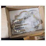 $90 4-Light Brushed Gold Chandelier, 15.6" Farmhouse Geometric Pendant