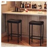 $57 HOOBRO Stools Set of 2, Counter-Height Saddle Barstools BB10BY01