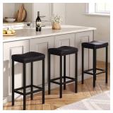 $57 HOOBRO Stools Set of 2, Counter-Height Saddle Barstools BB10BY01