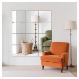 Ruomeng Gym Mirror Tiles - 14x12 in, 12Pcs, Frameless Wall Mounted