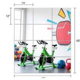 Ruomeng Gym Mirror Tiles - 14x12 in, 12Pcs, Frameless Wall Mounted