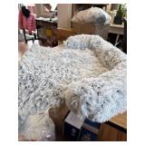 Dog Couch Bed Protector with Memory Foam, Removable Plush Cover