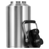 Insulated Water Bottle, 1 Gal Jug, 128 oz, Stainless Steel