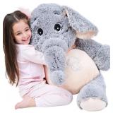 $48 IKASA Elephant Stuffed Plush Toy (Gray, 39in)