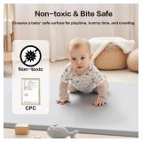 $50 71x59" Vegan Leather Baby Play Mat, Thick Foam, Waterproof (Gray)