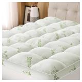 Mattress Topper Queen Bamboo Viscose Pillow Top Pad, 8-21 Deep