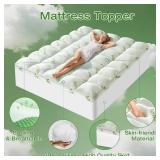 Mattress Topper Queen Bamboo Viscose Pillow Top Pad, 8-21 Deep