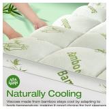 Mattress Topper Queen Bamboo Viscose Pillow Top Pad, 8-21 Deep