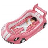 $46 QPAU Inflatable Toddler Travel Bed with Sides, Pump (Pink)