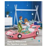 $46 QPAU Inflatable Toddler Travel Bed with Sides, Pump (Pink)