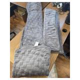 $150 Quilt Set King 120x128 Velvet Bedding, 2 Shams, 3-Piece, Gray