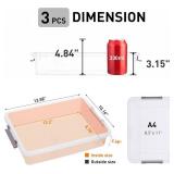 Citylife 3-Pc Plastic Storage Bins with Latching Lids, Clear Box