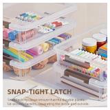 Citylife 3-Pc Plastic Storage Bins with Latching Lids, Clear Box