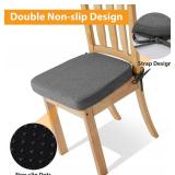 $66 Dining Chair Cushions, 2" Thick, D-Shaped 17x16, Set of 6, Grey