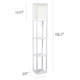 $60 Simple Designs LF1014-WHT Etagere Organizer Shelf Lamp, White
