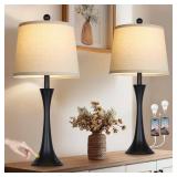$90 Rinweey 27.5" Table Lamps Set of 2, 3-Way Dimmable USB-C, Black