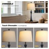 $90 Rinweey 27.5" Table Lamps Set of 2, 3-Way Dimmable USB-C, Black