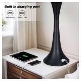 $90 Rinweey 27.5" Table Lamps Set of 2, 3-Way Dimmable USB-C, Black
