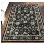 $90 LUXRUG 8x10 Washable Area Rug - Non-Slip Charcoal