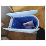 $70 simplehuman 10L / 2.6gal Butterfly Lid Step Trash Can, White Steel