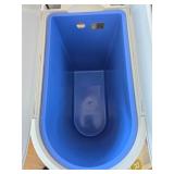 $70 simplehuman 10L / 2.6gal Butterfly Lid Step Trash Can, White Steel