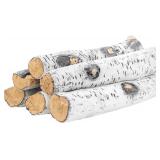 $80 Skyflame 6-Piece Gas Fireplace Log Set, White Birch Ceramic Logs