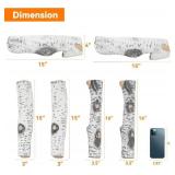 $80 Skyflame 6-Piece Gas Fireplace Log Set, White Birch Ceramic Logs