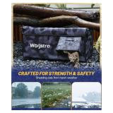 $100 Heated Outdoor Cat House with Awning and Escape Door, Black Camo